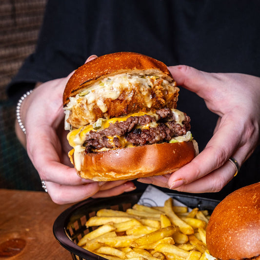 CNB Burger Platter!<br/> <span style="color:#fff">2 burgers + a grazer of your choice<br/>+fries for only £30</span>